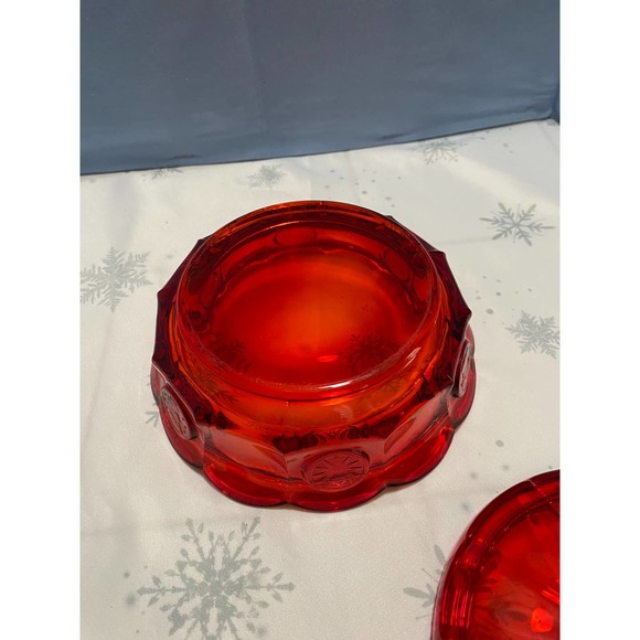 Fosteria  Red Coin Dot Lidded candy dish - Picture 5 of 9